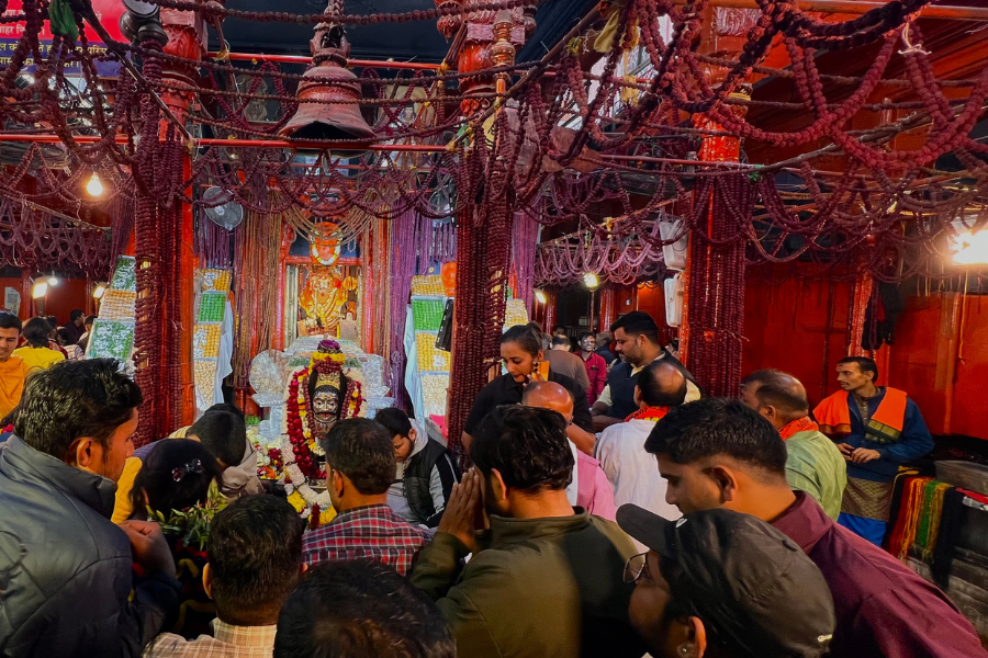 Praying to Kaal Bhairav in Varanasi